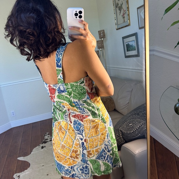 FARM RIO - Short dress, fun print! Classy brunch summer dress - Size S - Picture 2 of 2